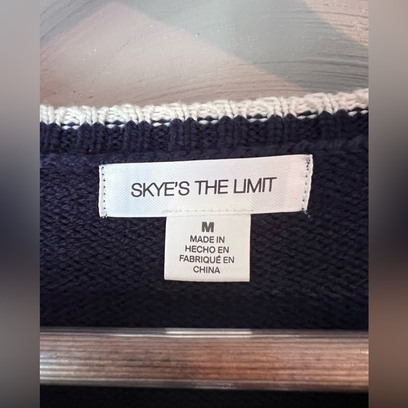 Skye’s The Limit Tubular Sweater Navy and White - Picture 2 of 5